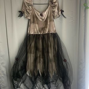 Halloween Zombie Prom Dress Costume. Size L
